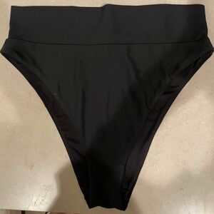 Aerie Black High Cut Cheeky Swim Suit Bottom